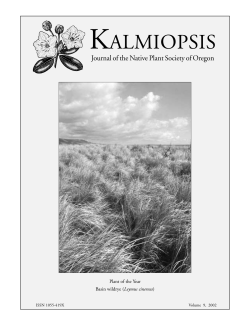 kalmiopsis - Native Plant Society of Oregon