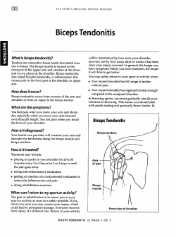 Biceps Tendonitis - NHS Milton Keynes CCG