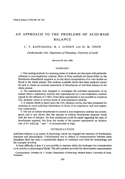 An Approach to the Problems of Acid-Base Balance