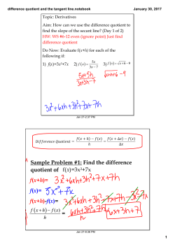 difference quotient and the tangent line.notebook