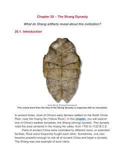 Ch. 20 - The Shang Dynasty