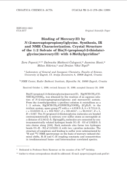 Binding of Mercury(II) by N-(2-mercaptopropionyl)glycine. Synthesis
