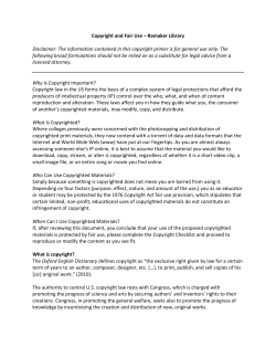 Copyright and Fair Use &ndash; Ramaker Library Disclaimer: The