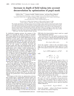 Increase in depth of field taking into account deconvolution by