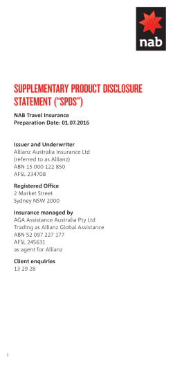 Product Disclosure Statement