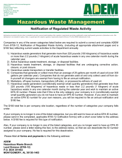 Notification of Regulated Waste Activity