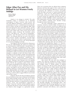 Edgar Allan Poe and His Refusal to Let Women Freely Indulge