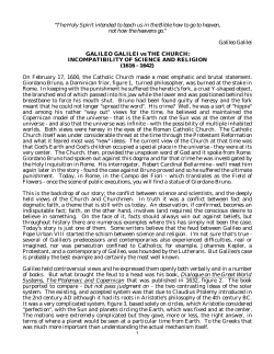 Galileo Galilei vs the Church