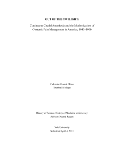Out of the Twilight - Program in the History of Science and Medicine