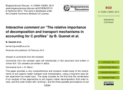 Interactive comment on &ldquo;The relative importance of decomposition
