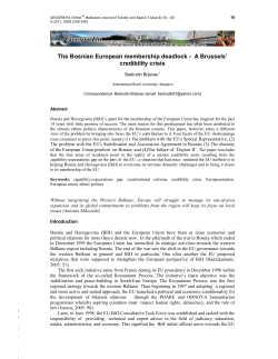 The Bosnian European membership deadlock