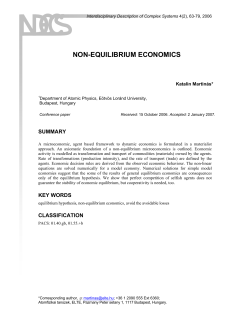 NON-EQUILIBRIUM ECONOMICS