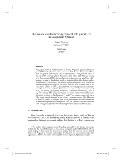Agreement with plural DPs in Basque and Spanish