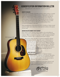 HUMIDIFICATION INFORMATION BULLETIN