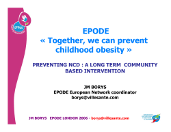 EPODE &laquo; Together, we can prevent childhood obesity &raquo;