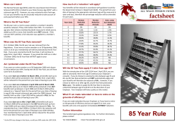 85 Year Rule Factsheet