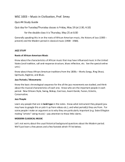 MSC 1003 &ndash; Music in Civilization, Prof. Smey
