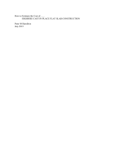 How to Estimate the Cost of&hellip;&hellip; HIGHRISE CAST IN PLACE FLAT