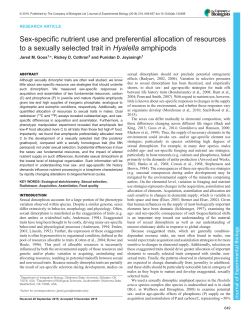 Sex-specific nutrient use and preferential allocation of resources to a