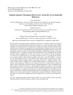 Incipient mixing by Marangoni effects in slow viscous flow of two