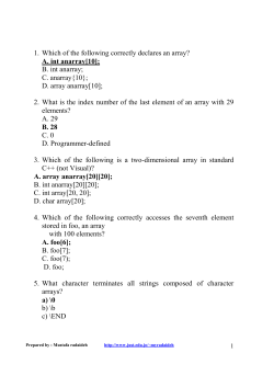 1. Which of the following correctly declares an array? A. int anarray
