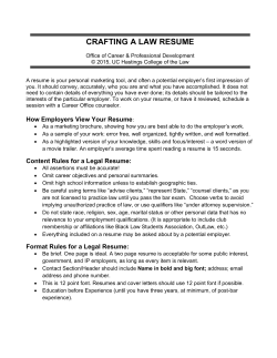 crafting a law resume