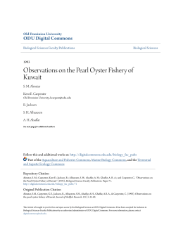 Observations on the Pearl Oyster Fishery of Kuwait