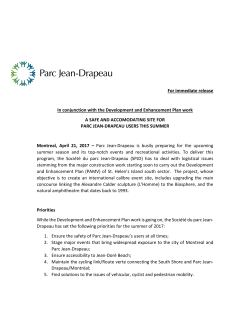 For immediate release In conjunction with the Development and