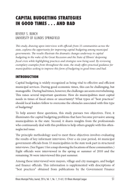 CAPITAL BUDGETING STRATEGIES IN GOOD TIMES . . . AND BAD