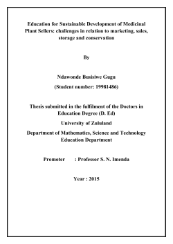 Education for Sustainable Development of Medicinal Plant Sellers