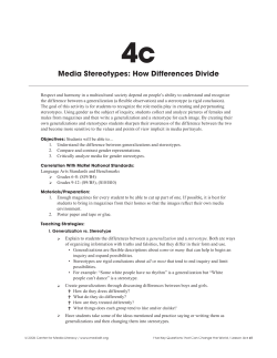 Media Stereotypes: How Differences Divide