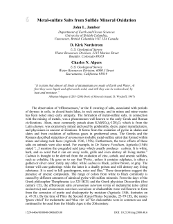 6 Metal-sulfate Salts from Sulfide Mineral Oxidation