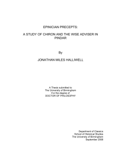 epinician precepts - eTheses Repository