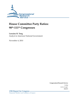 House Committee Party Ratios: 98th