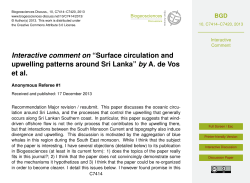 Interactive comment on &ldquo;Surface circulation and upwelling patterns