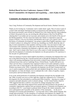 Community development in England - a short history