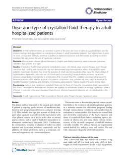 Dose and type of crystalloid fluid therapy in adult hospitalized