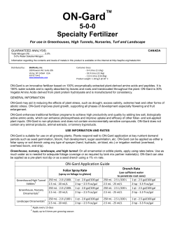 ON-Gard Label - Plant Products
