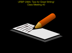 Tips for Good Writing