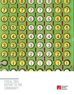 FISCAL 2016 REPORT TO THE COMMUNITY