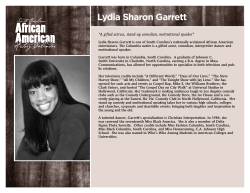 Lydia Sharon Garrett - SC African American History Calendar