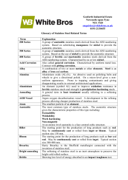 Glossary of Stainless Steel Terms