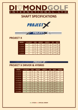 shaft specifications - Diamond Golf International