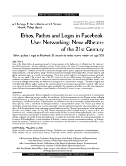 Ethos, Pathos and Logos in Facebook. User Networking