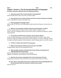 Chapter 1 Section 1: The Six Essential Elements of Geography