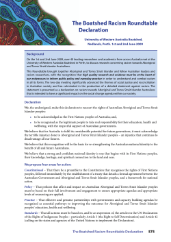 The Boatshed Racism Roundtable Declaration