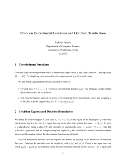 Notes on Discriminant Functions and Optimal Classification