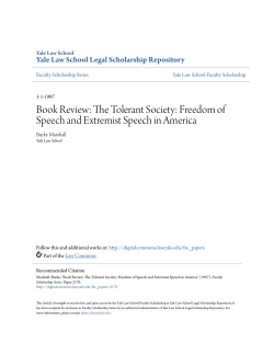 Book Review: The Tolerant Society: Freedom of Speech and