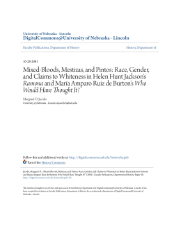 Mixed-Bloods, Mestizas, and Pintos: Race, Gender, and Claims to
