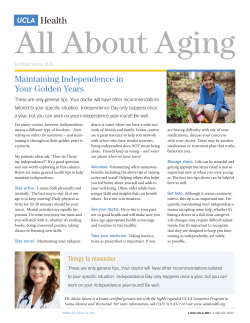 Maintaining Independence in Your Golden Years